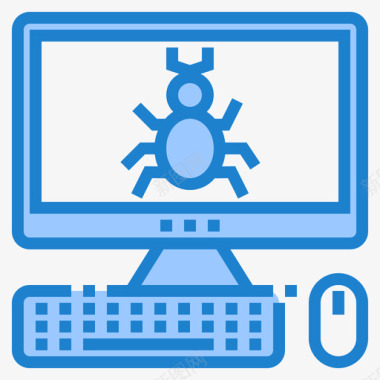 病毒计算机和网络2蓝色图标图标