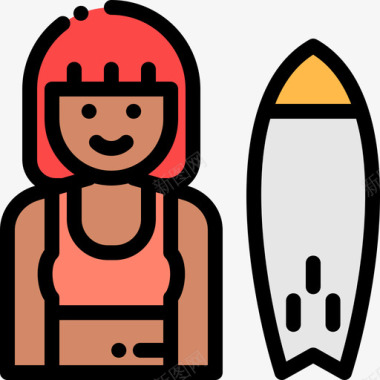 冲浪者体育头像10线性颜色图标图标