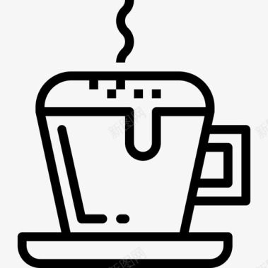 卡布奇诺83号咖啡店线性图标图标