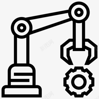 刷牙过程机械臂工业过程26线性图标图标