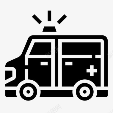 救护车救护车救生员和紧急服务3铭文图标图标