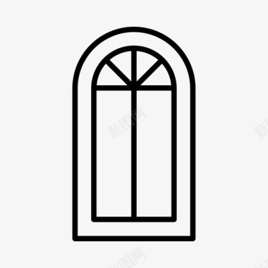 拱形窗饰面住宅图标图标