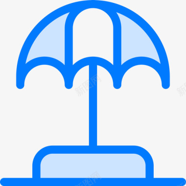 雨伞巴西4蓝色图标图标