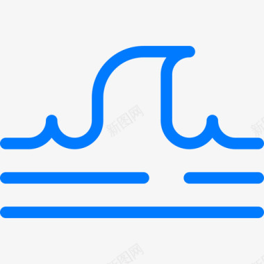 波浪冲浪2蓝色图标图标