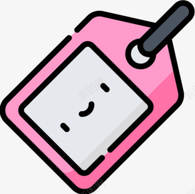 购物中心标签购物中心13线性颜色图标图标