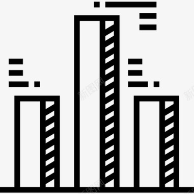 银行直接付款条形图银行业54线性图标图标