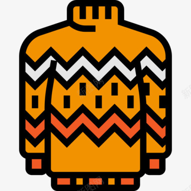 长袖毛衣毛衣秋72线性颜色图标图标