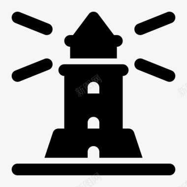 灯塔建筑海图标图标