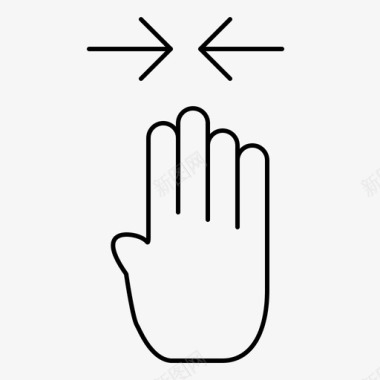 箭头四个手指手势图标图标