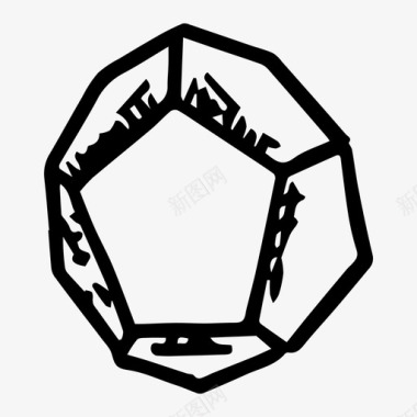 十二面体钻石几何图形图标图标