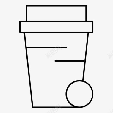 垃圾桶清洁卫生常规细线图标图标