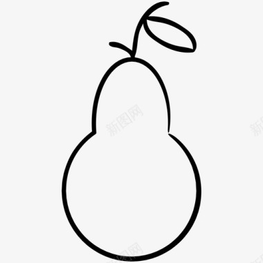 梨食物手绘图标图标