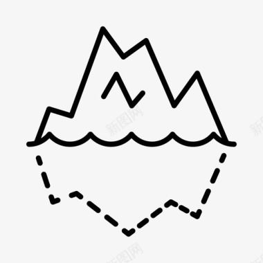 冰山高山南极洲图标图标