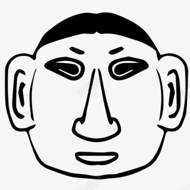 男孩面具脸韩国图标图标