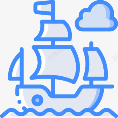 海盗船海盗生活4蓝色图标图标