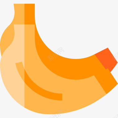 香蕉纯素5扁平图标图标