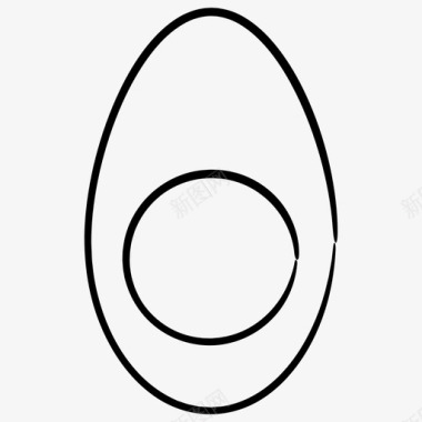 鸡蛋煮蛋食物2个手绘图标图标
