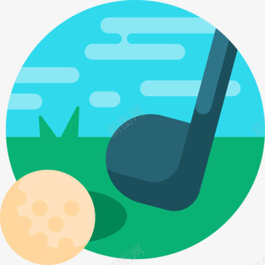 高尔夫高尔夫自由时间25平坦图标图标