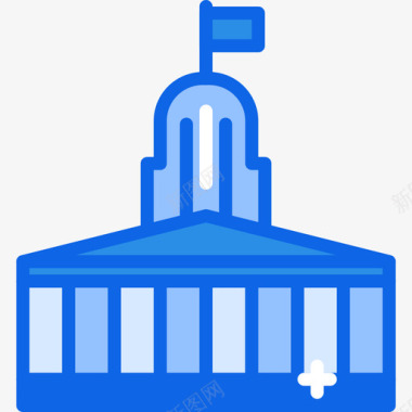 国会大厦旅行191号蓝色图标图标