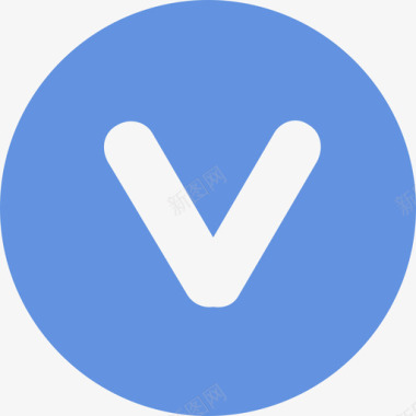 纯净蓝色蓝色V图标
