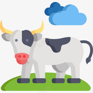 奶牛荷兰10平坦图标图标