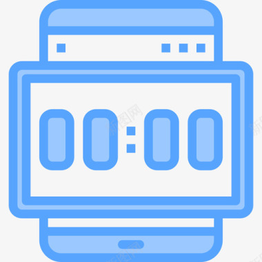 数字时钟平板应用程序5蓝色图标图标