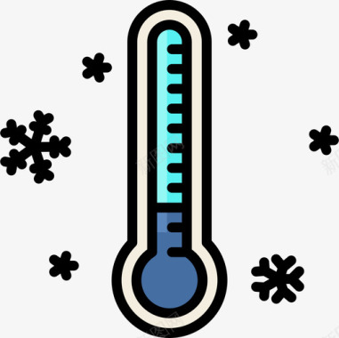 温度计温度计圣诞202线性颜色图标图标