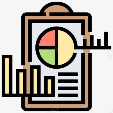 报告年终总结报告经济3线性颜色图标图标