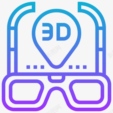 3d眼镜音乐和多媒体6渐变图标图标
