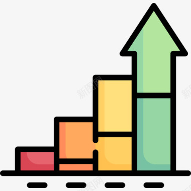 成长档案袋成长成功49线性颜色图标图标