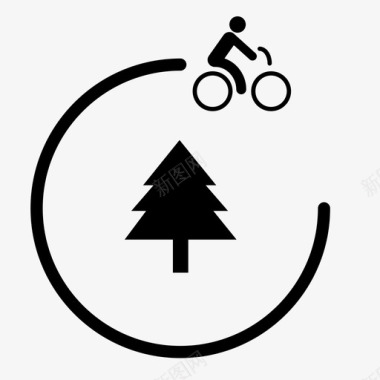 自然自行车森林自行车自由图标图标