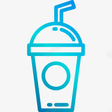 冰咖啡街头食品4线性梯度图标图标