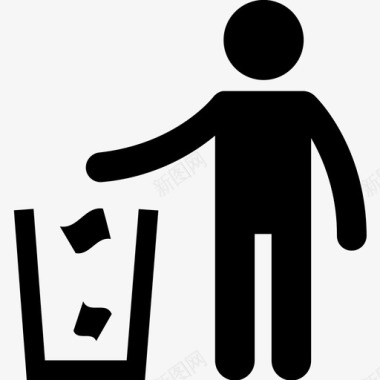 垃圾桶垃圾箱请勿乱扔垃圾环保图标图标