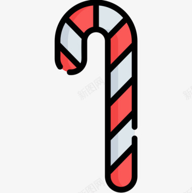 糖果棒圣诞169线性颜色图标图标