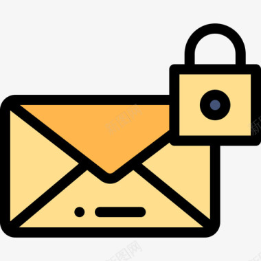 电子邮件概述挂锁电子邮件32线形颜色图标图标