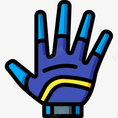 运动手套探险运动16线性颜色图标图标