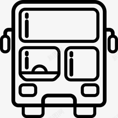 巴士正面图双层巴士运输图标图标