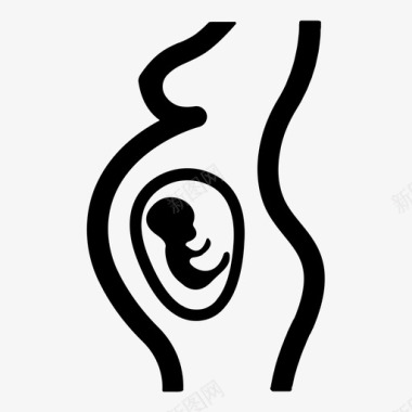 传染疾病胎儿胚胎母亲图标图标