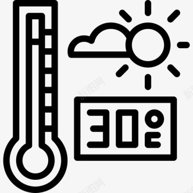 四季毯温度四季线性图标图标