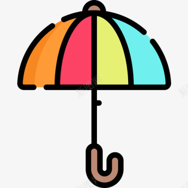 线性伞彩色57图标图标