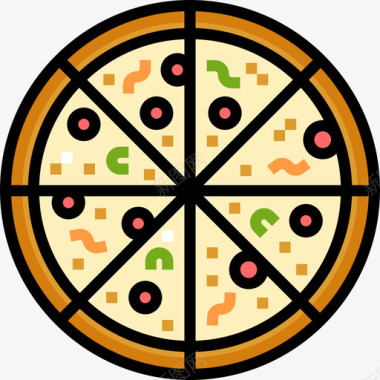 披萨外卖25原色图标图标