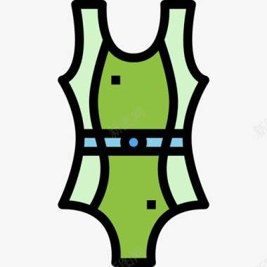 泳衣夏季60线性颜色图标图标