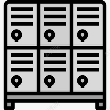 彩绘储物柜113号办公室储物柜线性颜色图标图标