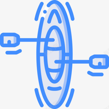 皮艇探险运动17蓝色图标图标