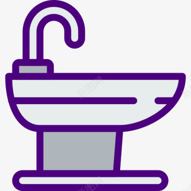 坐坐浴盆家庭11线性颜色图标图标