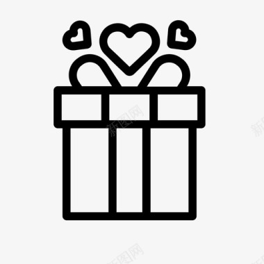 甜蜜的礼物盒子爱情图标图标