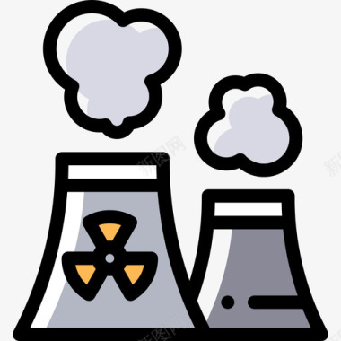 城市环境污染核电污染8颜色遗漏图标图标