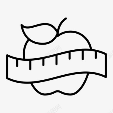 饮食苹果健身图标图标