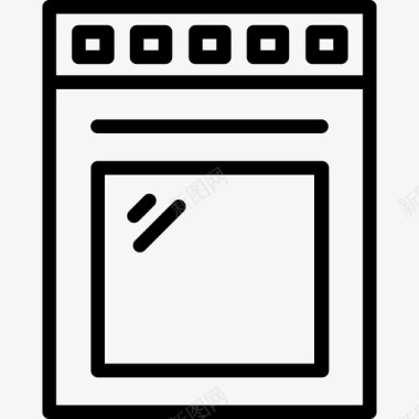 烤箱美食10线性图标图标