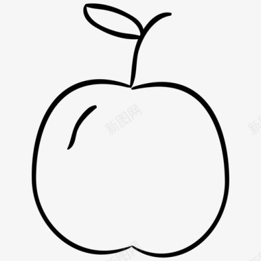 苹果水果食物2个手绘图标图标